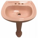 Mexican Talavera Pedestal Sink Pink